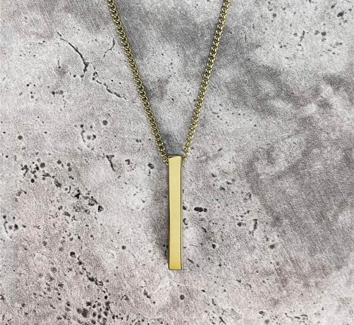 Dikdörtgen Zincirli Kolye - ( Unisex - Erkekler için )