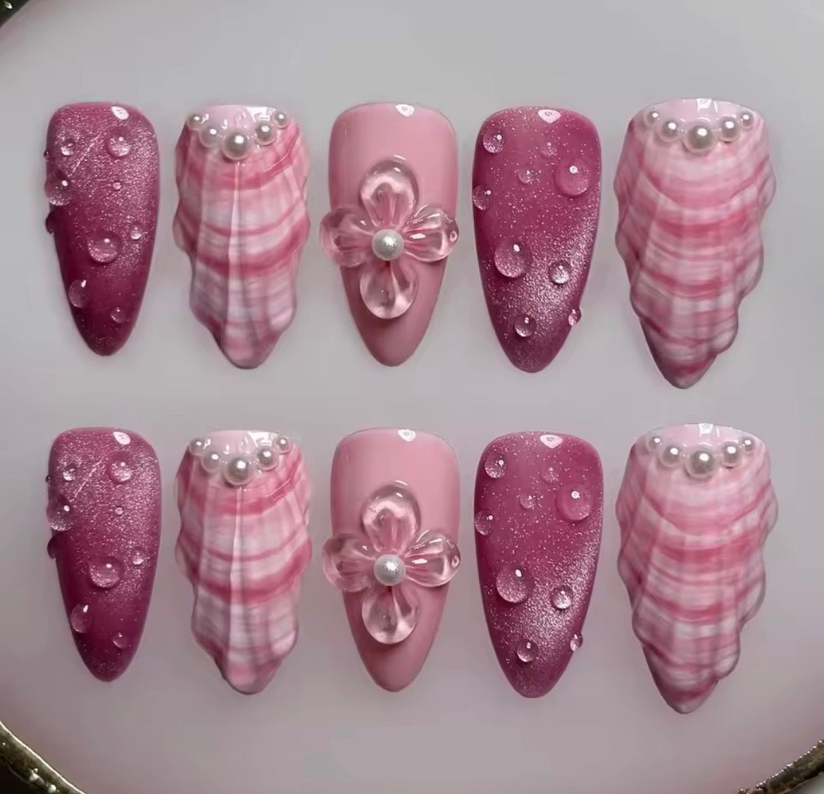Handmade 3D Gel Press-On Nails - Nail Art Set
