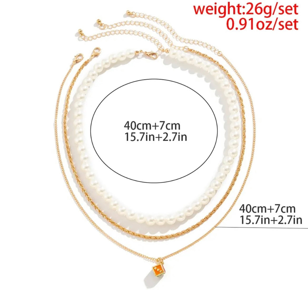 Punk İnci Zar Kolye ( Unisex / Erkekler’e Özel )