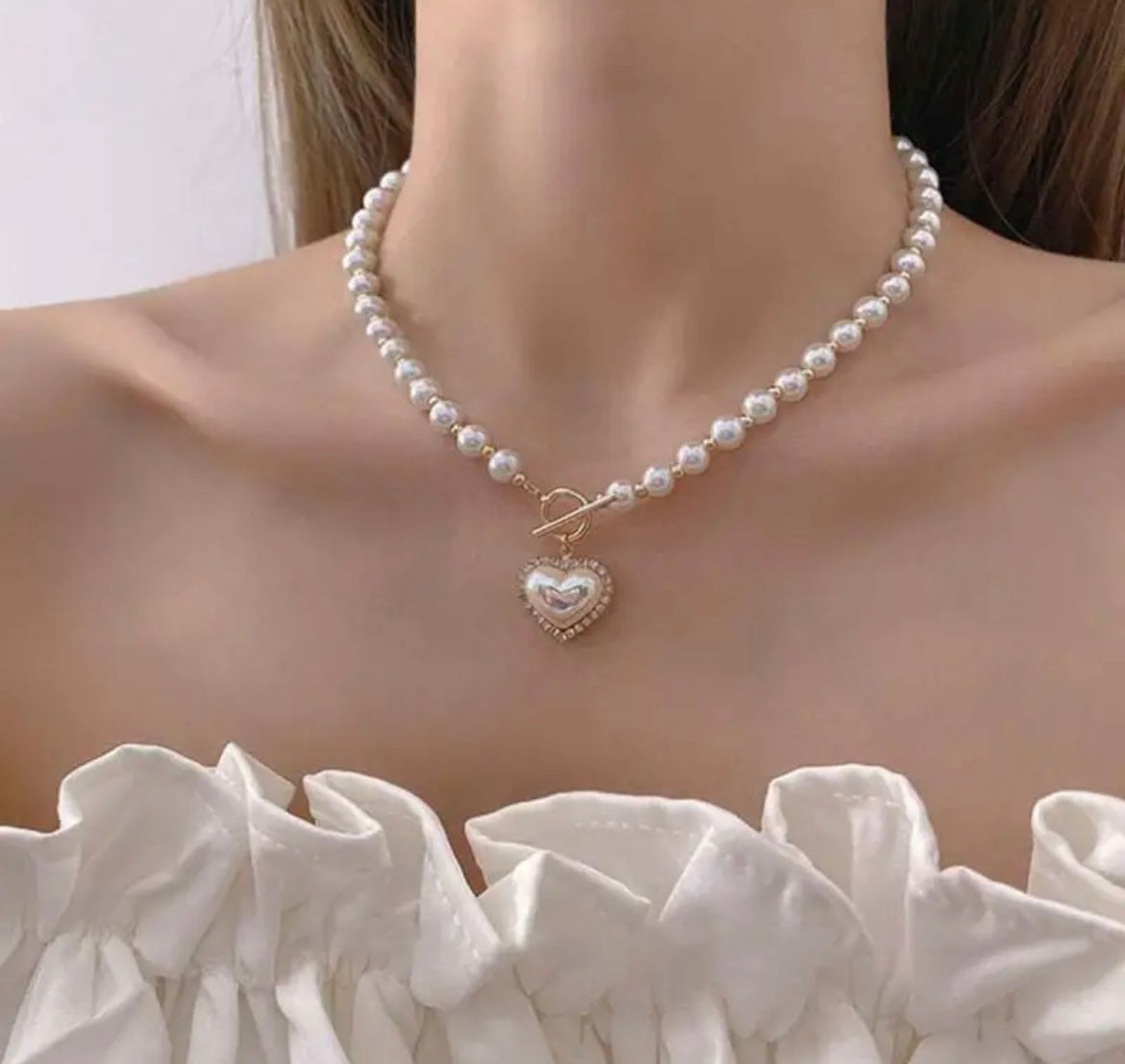 Kalp Şekilli İnci Kolye