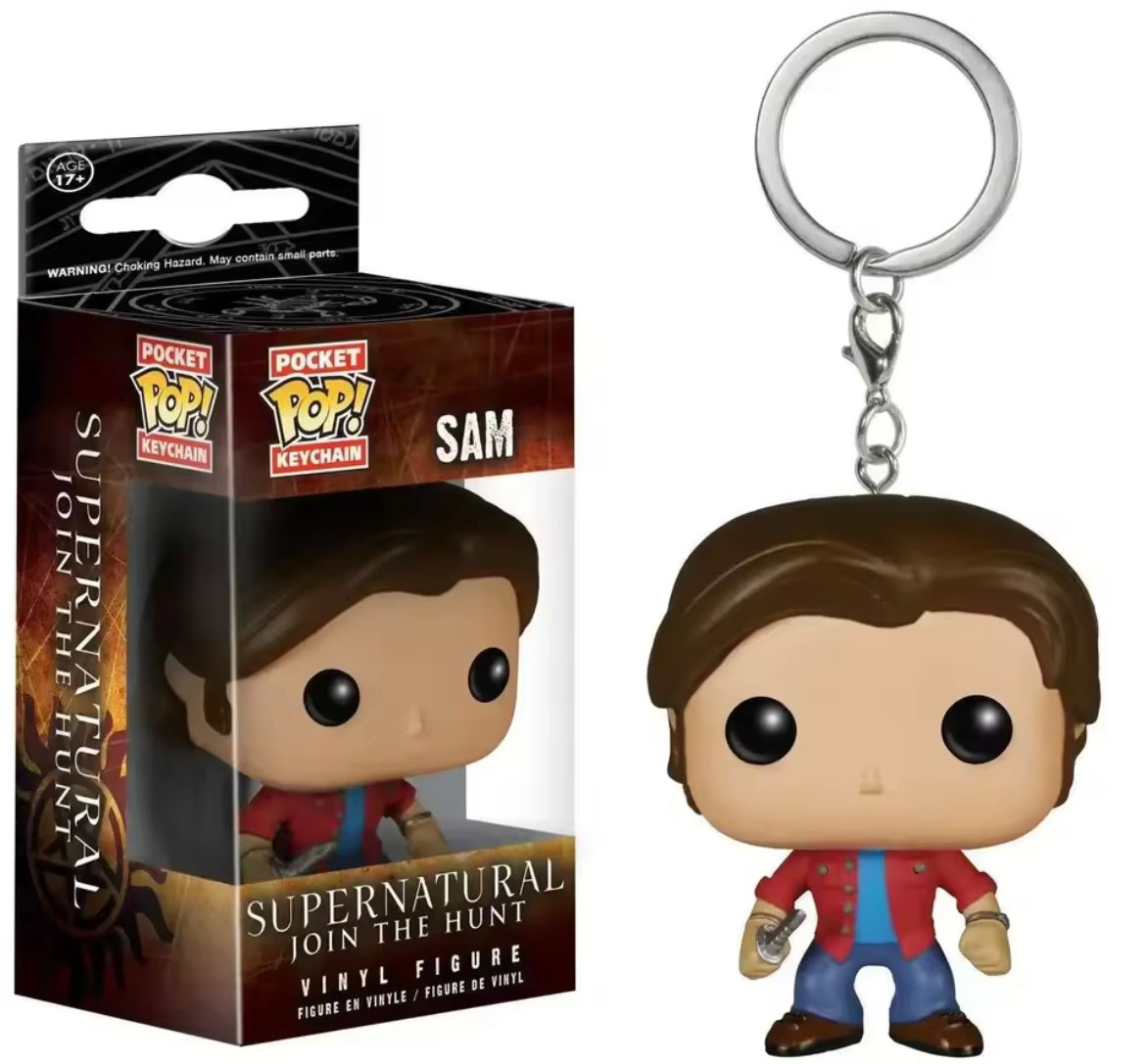 Supernatural Sam Dean Castiel Funko Pop Keyring - Supernatural Funko Pop Anahtarlık