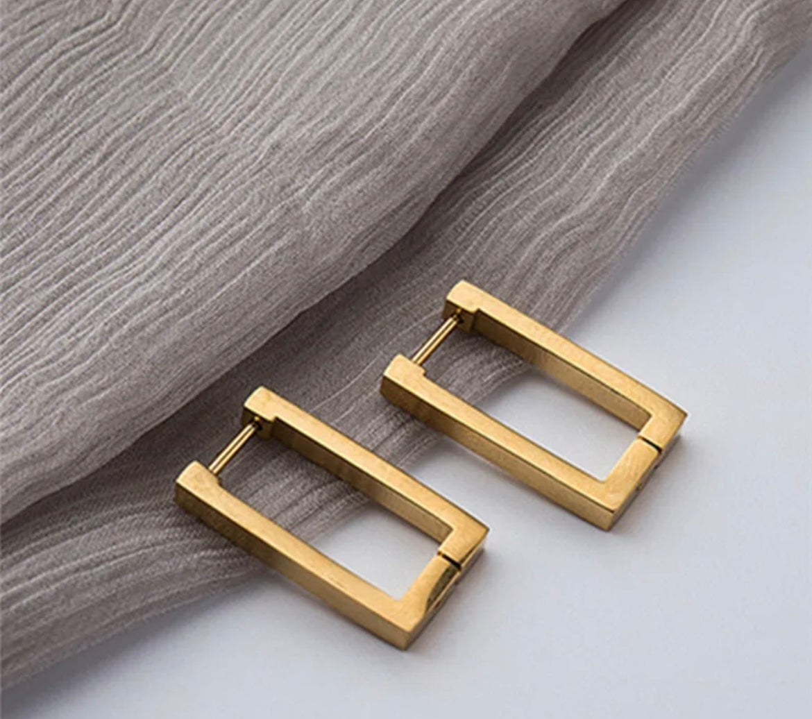 Dikdörtgen Metal Küpe