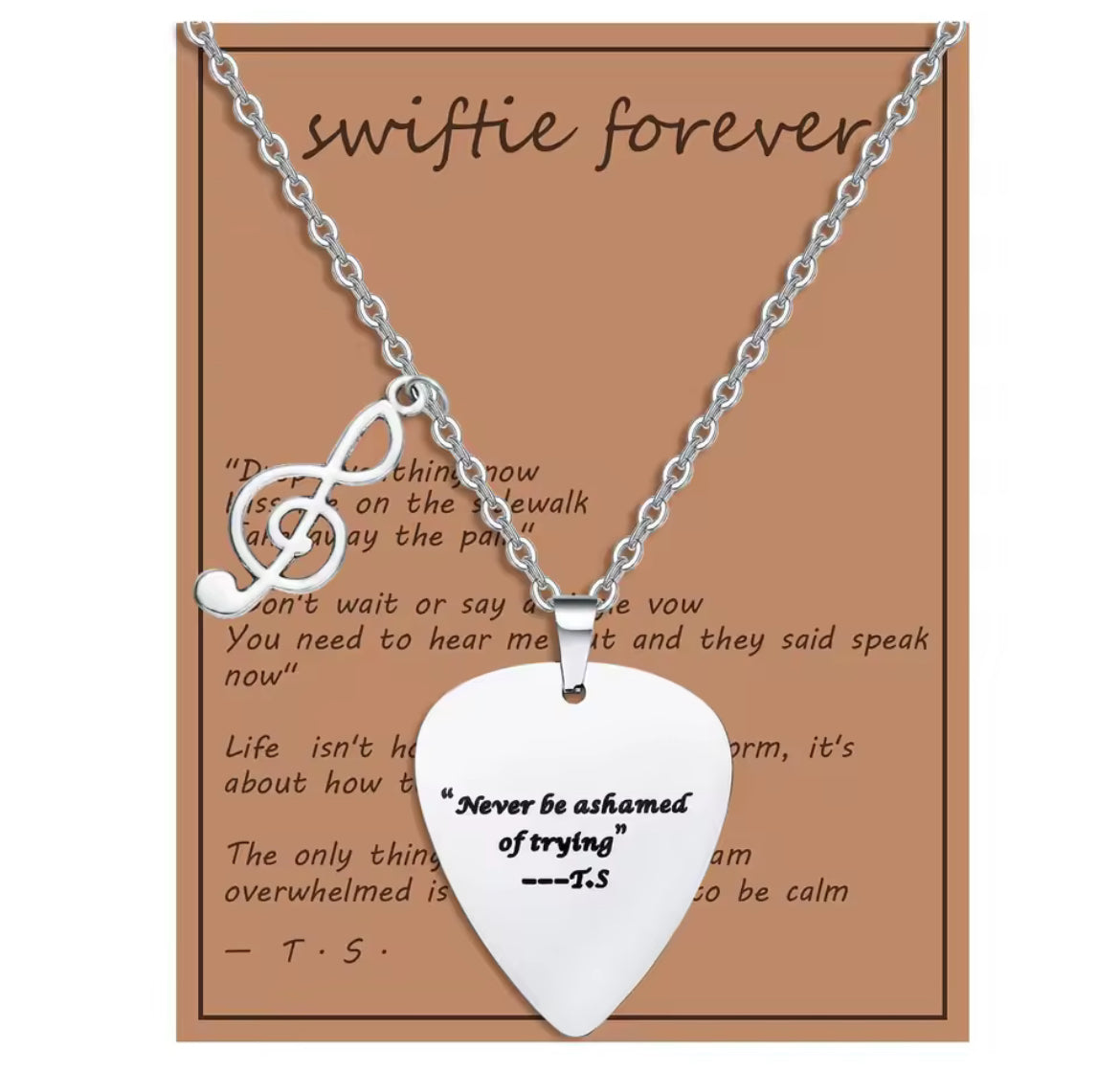 Taylor Life Quotes Necklace / Taylor Hayat Sözleri Kolye