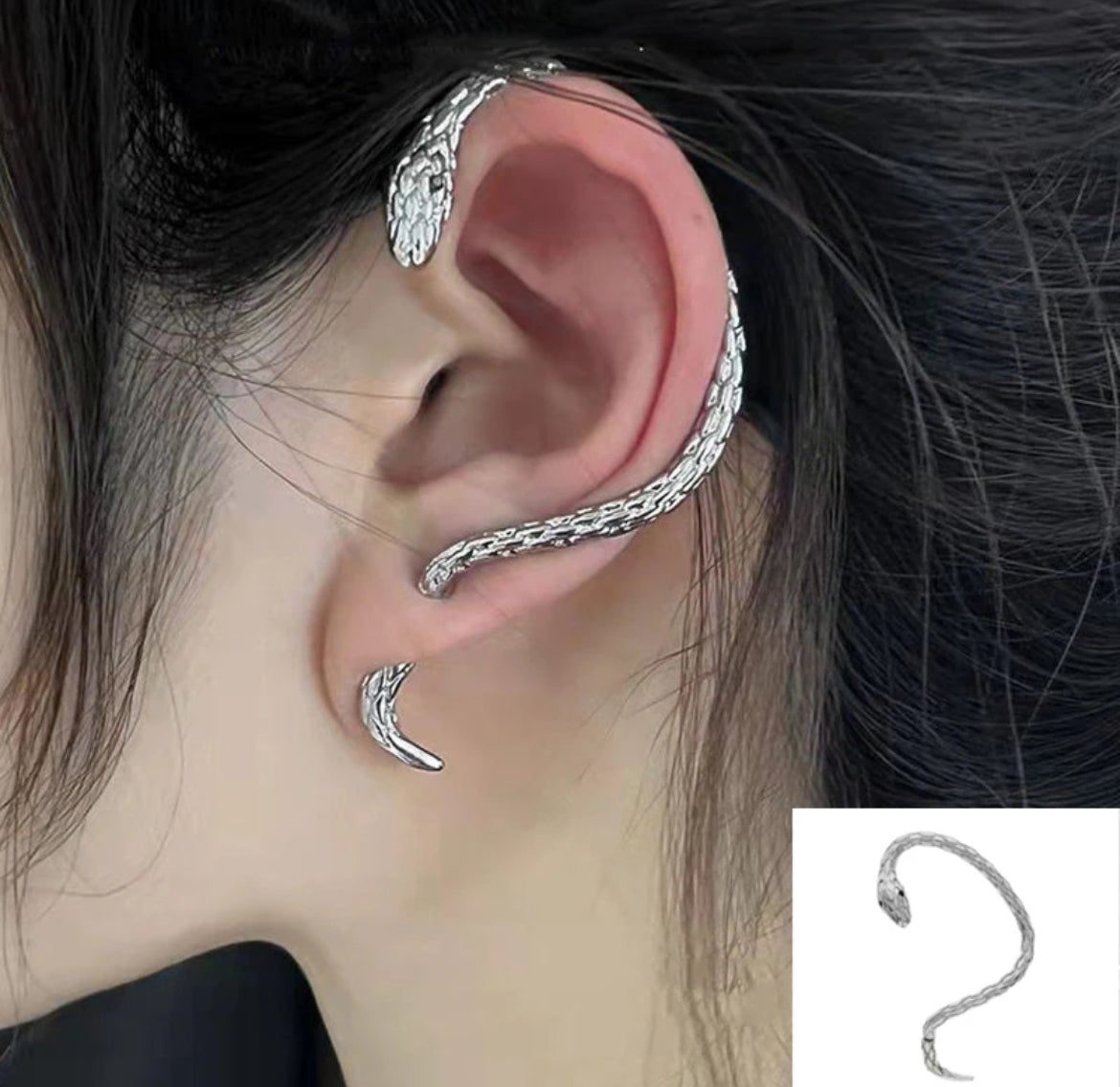 Taylor Gri Snake Küpe