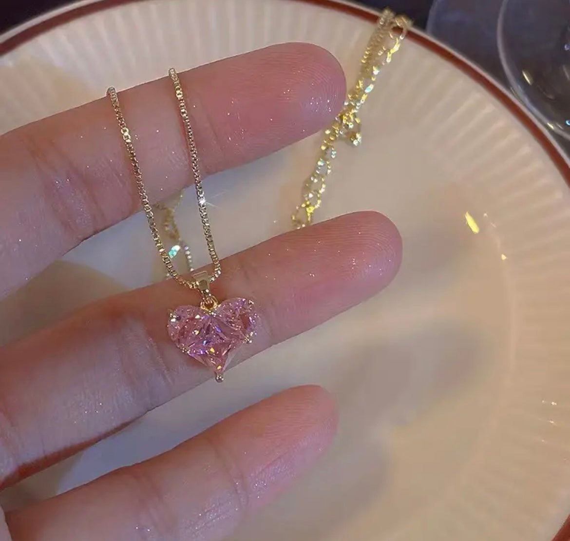 Soft Pembe Kalp Kolye