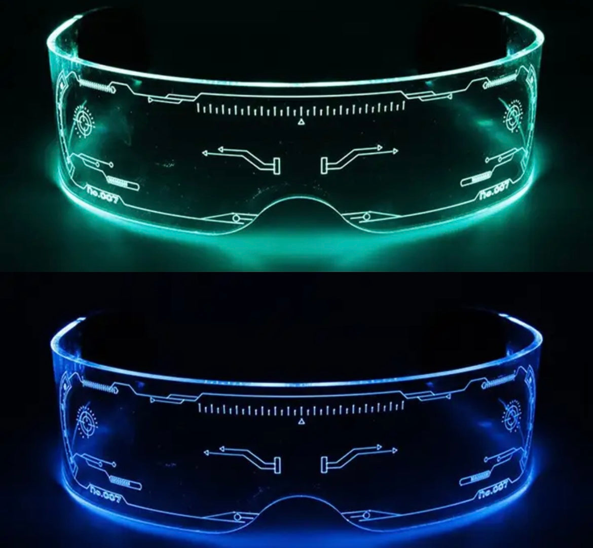Led Işıklı Vintage Techno Gözlük