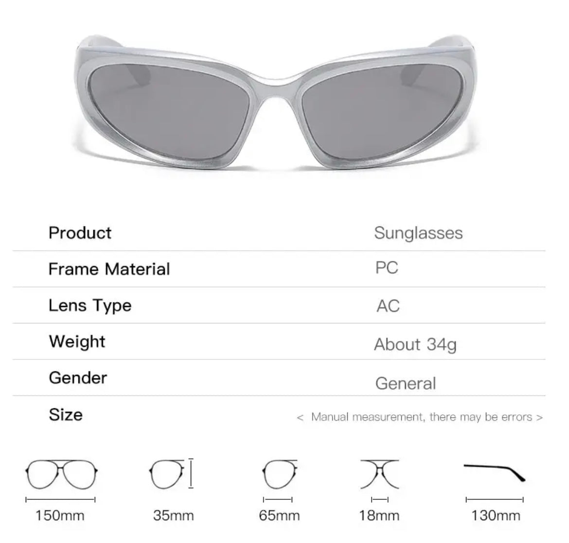 Gümüş Steampunk Techno Gözlük