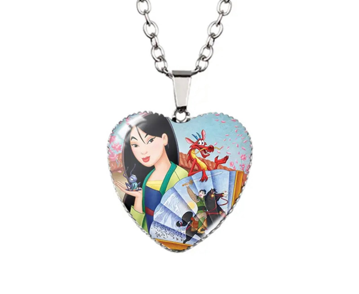 Prenses Mulan Kalp Kolye