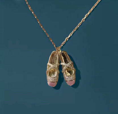 Pink Ballet Slipper Necklace | Pembe Bale Patik Kolye