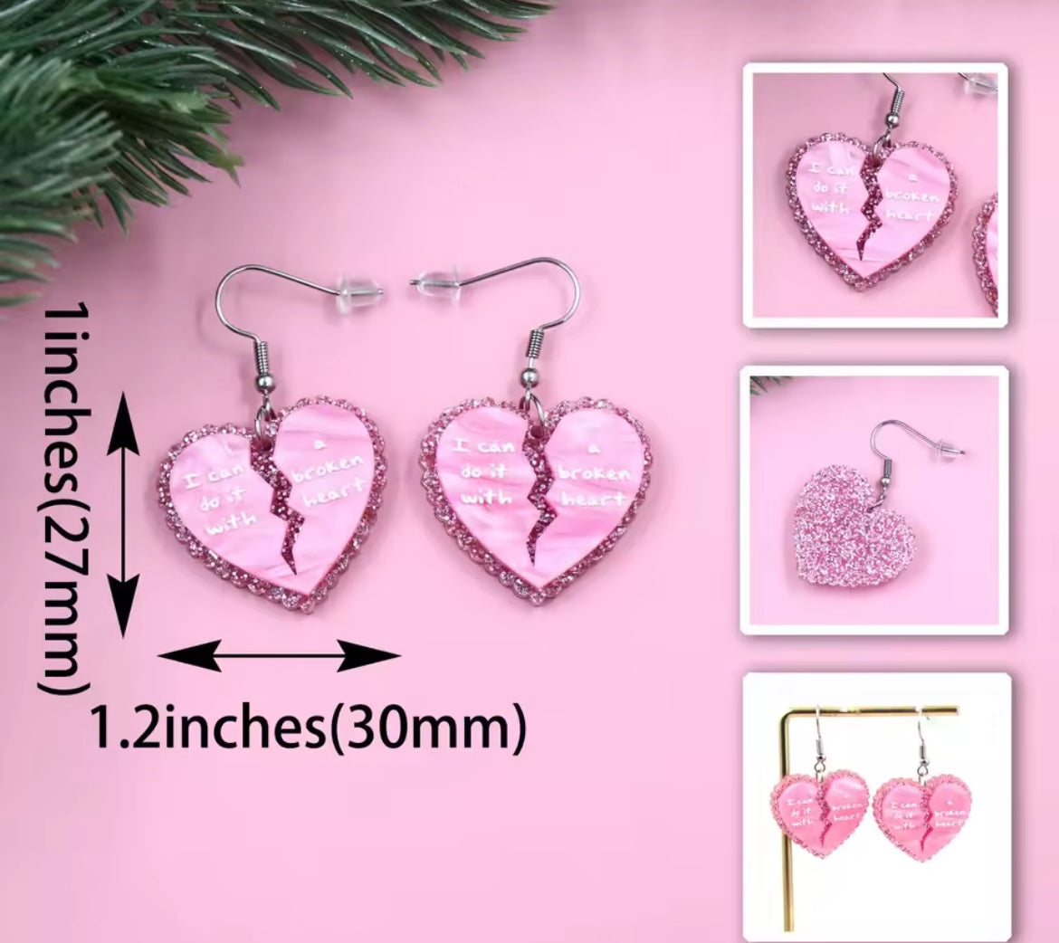 Taylor 'I Can Do It With A Broken Heart' & Lover Earrings - Eras Tour Inspired Jewelry