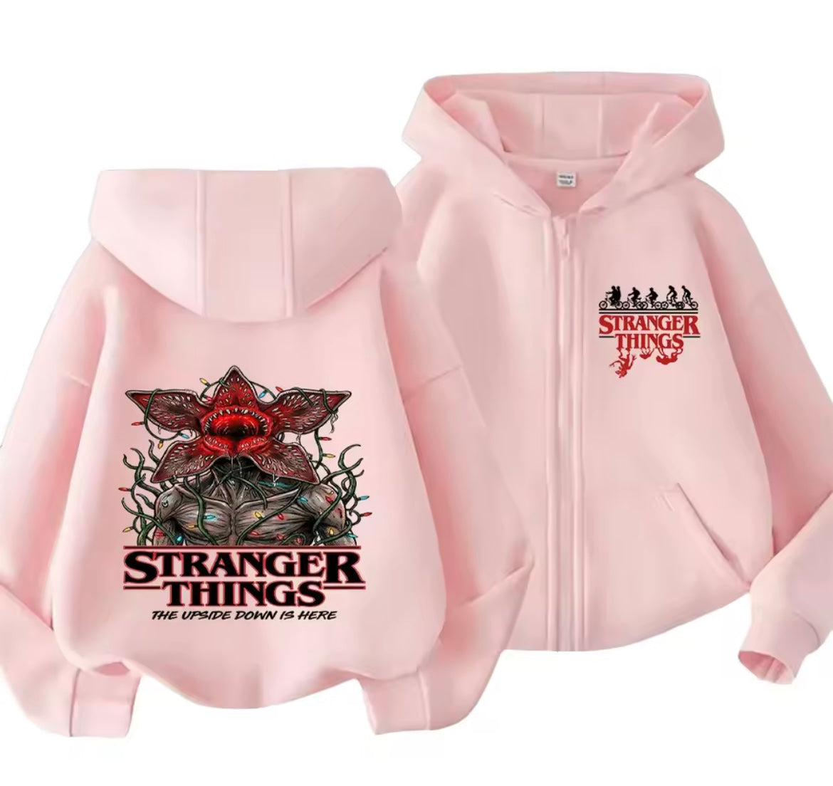 Stranger Things Upside Down Demogorgon Zip-Up Hoodie | Stranger Things Upside Down Demogorgon Fermuarlı Hırka