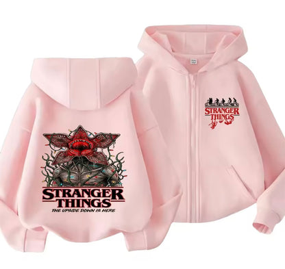 Stranger Things Upside Down Demogorgon Zip-Up Hoodie | Stranger Things Upside Down Demogorgon Fermuarlı Hırka