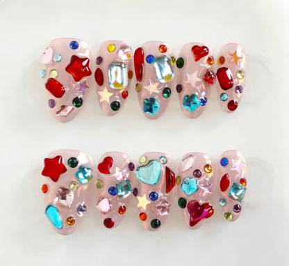 Handmade 3D Gel Press-On Nails - Nail Art Set