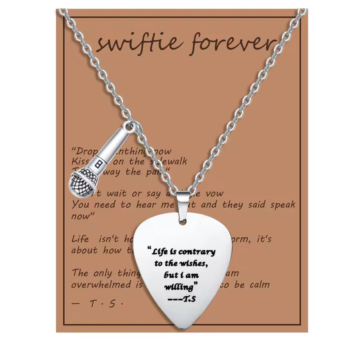 Taylor Life Quotes Necklace / Taylor Hayat Sözleri Kolye