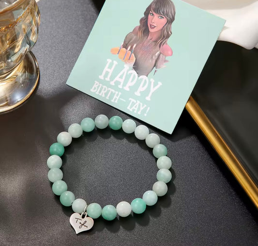 Taylor Boncuklu Bileklik - Taylor Beaded Bracelet with Heart Charm