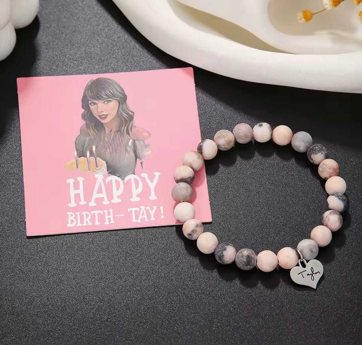 Taylor Boncuklu Bileklik - Taylor Beaded Bracelet with Heart Charm