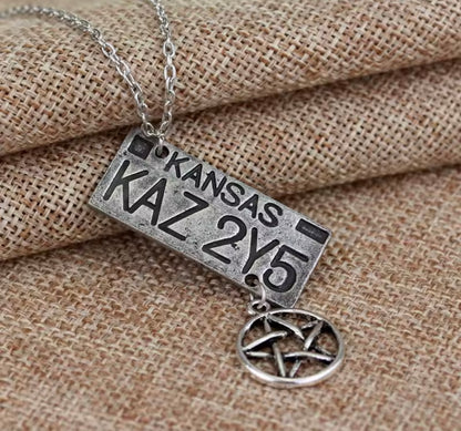 Supernatural Dean Winchester Kansas License Plate Pendant Necklace