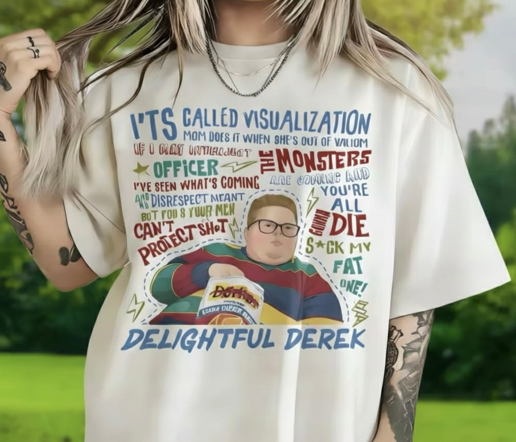 Stranger Things Delightful Derek T-shirt | Stranger Things 5 Delightful Derek Tişört