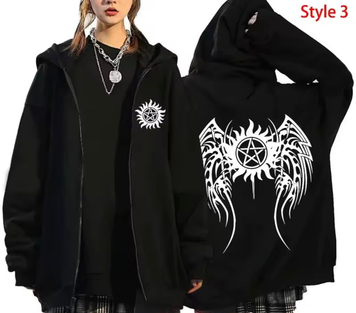 Supernatural Winchester Bros Hoodie - Unisex Zipper Coat