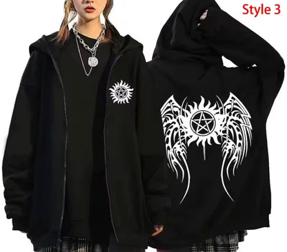 Supernatural Winchester Bros Hoodie - Unisex Zipper Coat