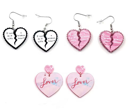Taylor 'I Can Do It With A Broken Heart' & Lover Earrings - Eras Tour Inspired Jewelry
