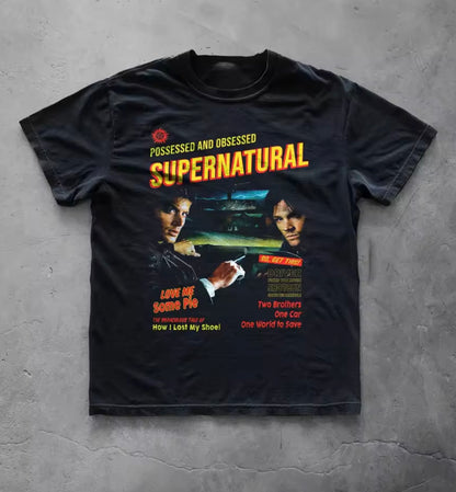 Supernatural Possessed and Obsessed Tee | Winchester Brothers Vintage Bootleg Style Shirt