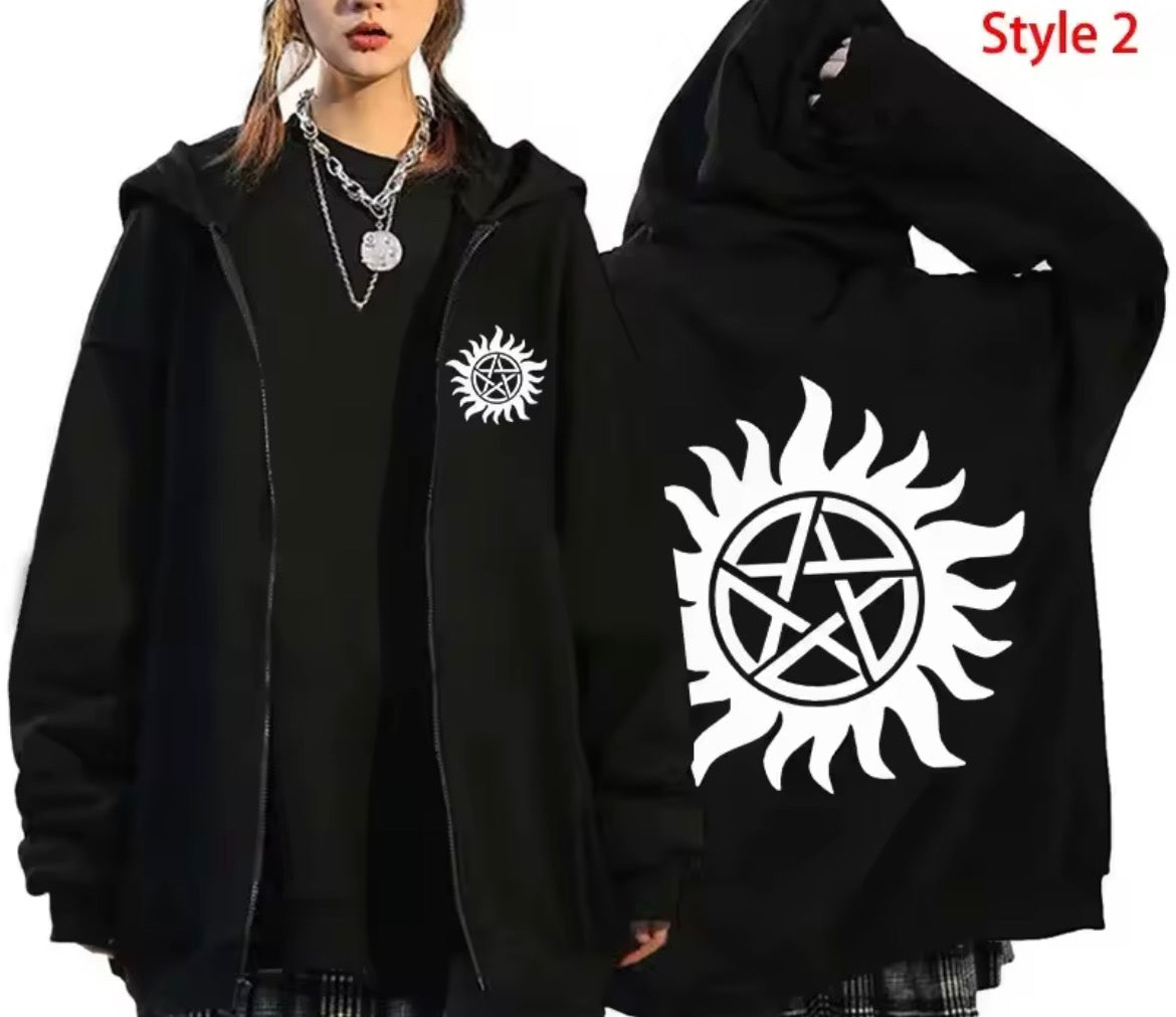Supernatural Winchester Bros Hoodie - Unisex Zipper Coat