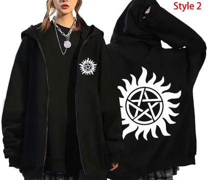 Supernatural Winchester Bros Hoodie - Unisex Zipper Coat