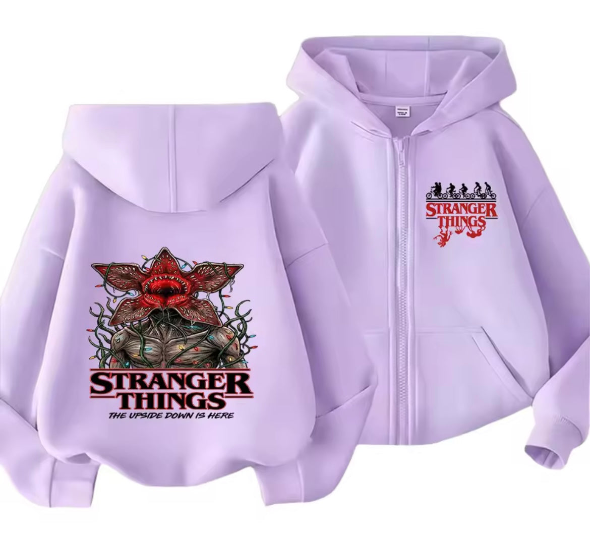 Stranger Things Upside Down Demogorgon Zip-Up Hoodie | Stranger Things Upside Down Demogorgon Fermuarlı Hırka