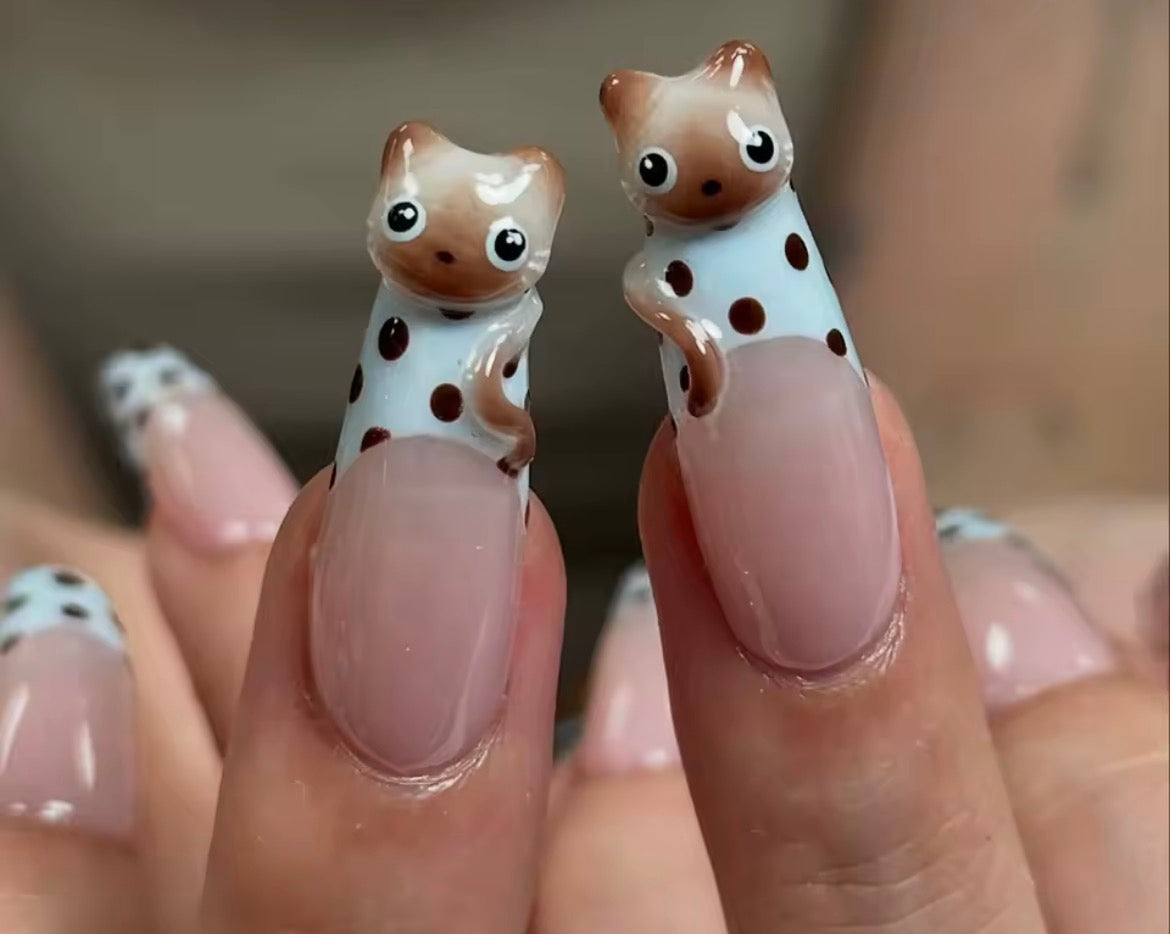 Handmade 3D Gel Press-On Nails - Nail Art Set