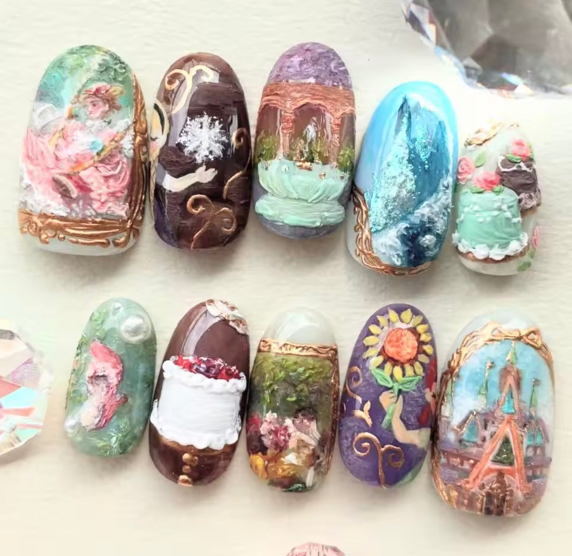 Handmade 3D Gel Press-On Nails - Nail Art Set