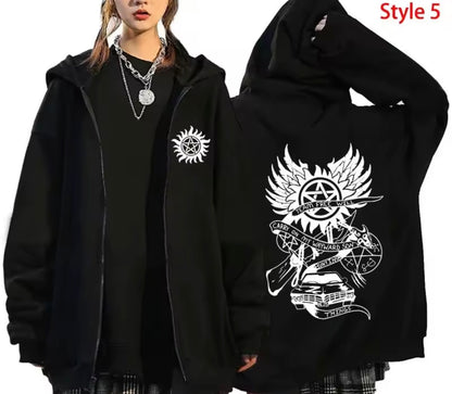 Supernatural Winchester Bros Hoodie - Unisex Zipper Coat