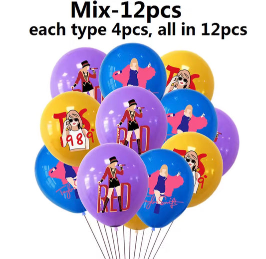 Taylor Birthday Decoration Set - Balloons, Cake Inserts, Banner | Taylor Doğum Günü Dekorasyon Seti