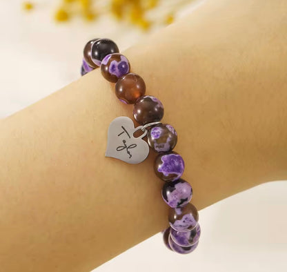 Taylor Boncuklu Bileklik - Taylor Beaded Bracelet with Heart Charm
