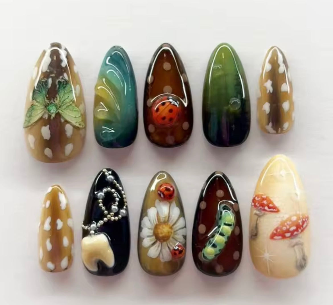Handmade 3D Gel Press-On Nails - Nail Art Set