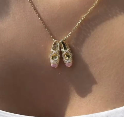 Pink Ballet Slipper Necklace | Pembe Bale Patik Kolye