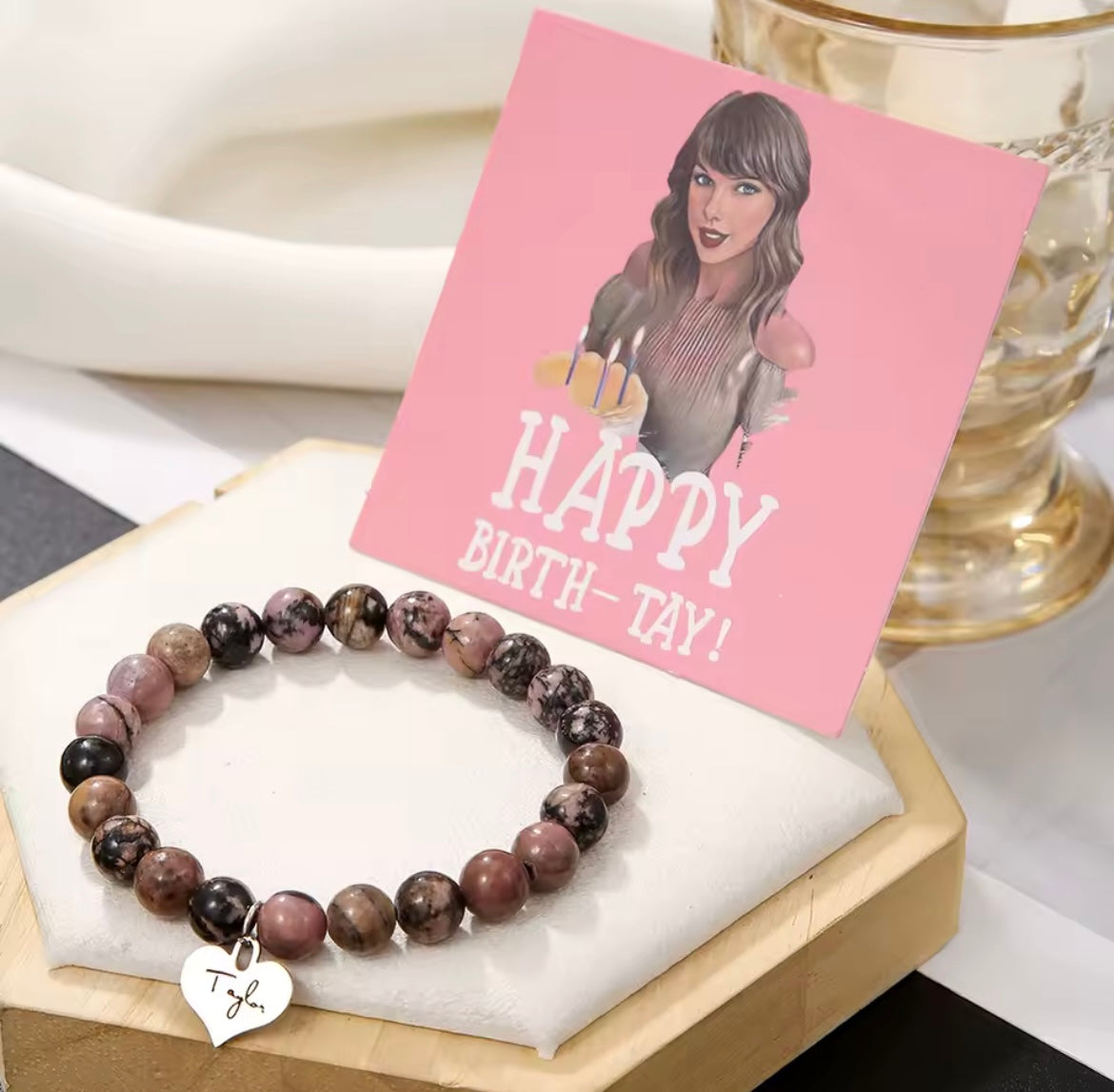 Taylor Boncuklu Bileklik - Taylor Beaded Bracelet with Heart Charm
