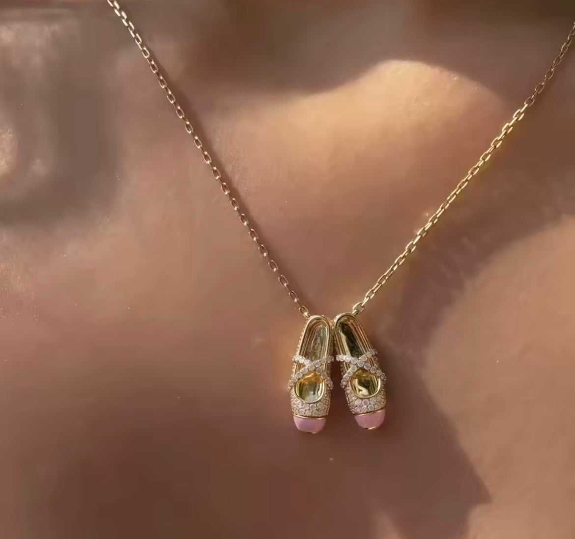 Pink Ballet Slipper Necklace | Pembe Bale Patik Kolye