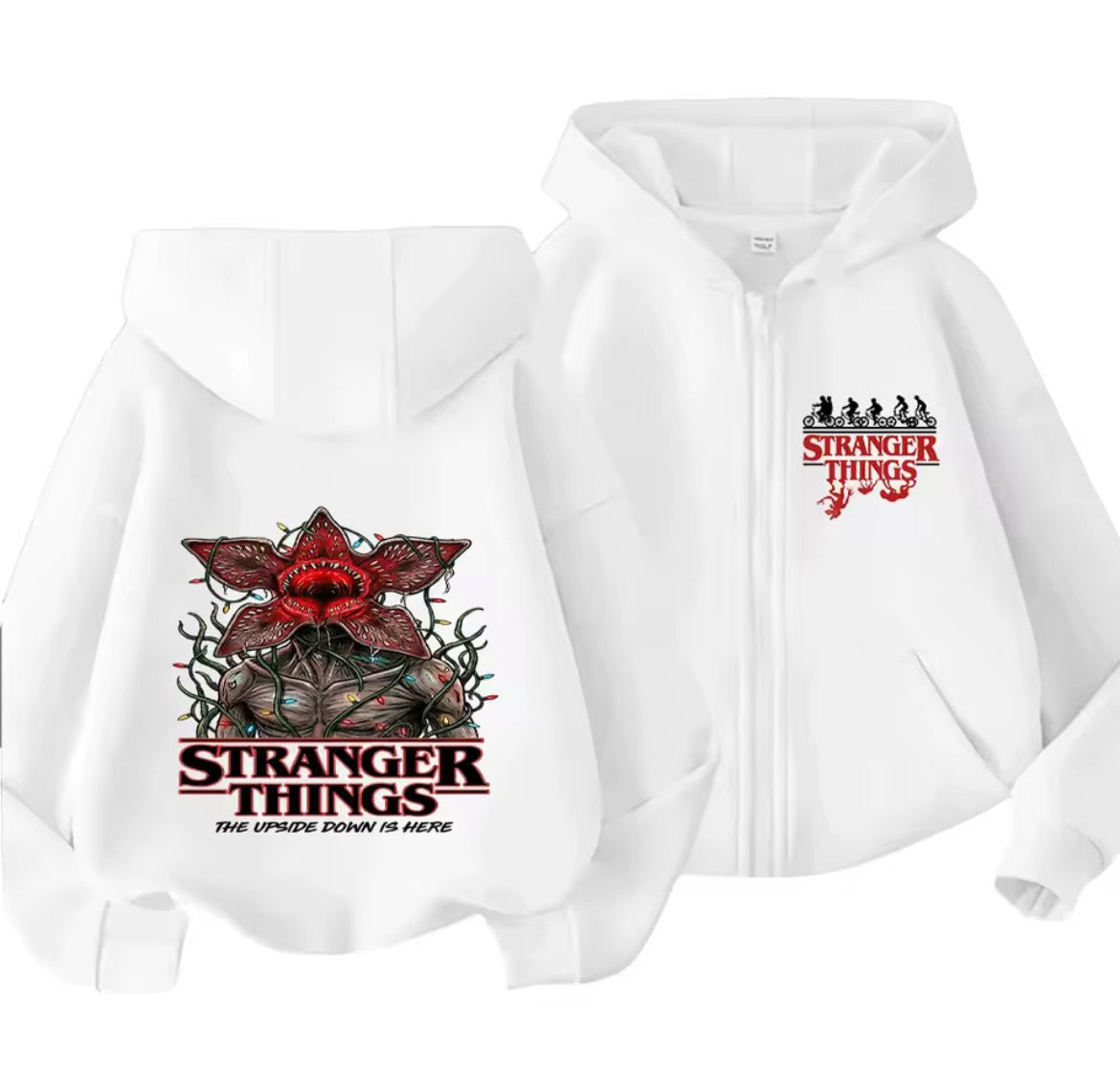 Stranger Things Upside Down Demogorgon Zip-Up Hoodie | Stranger Things Upside Down Demogorgon Fermuarlı Hırka
