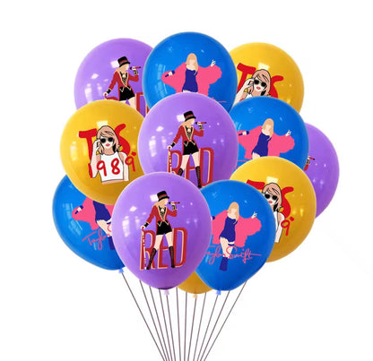 Taylor Birthday Decoration Set - Balloons, Cake Inserts, Banner | Taylor Doğum Günü Dekorasyon Seti
