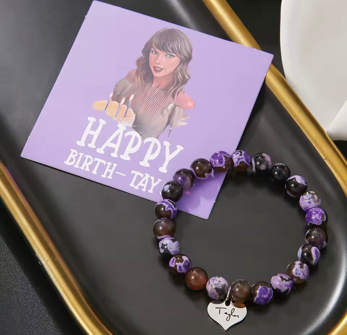 Taylor Boncuklu Bileklik - Taylor Beaded Bracelet with Heart Charm