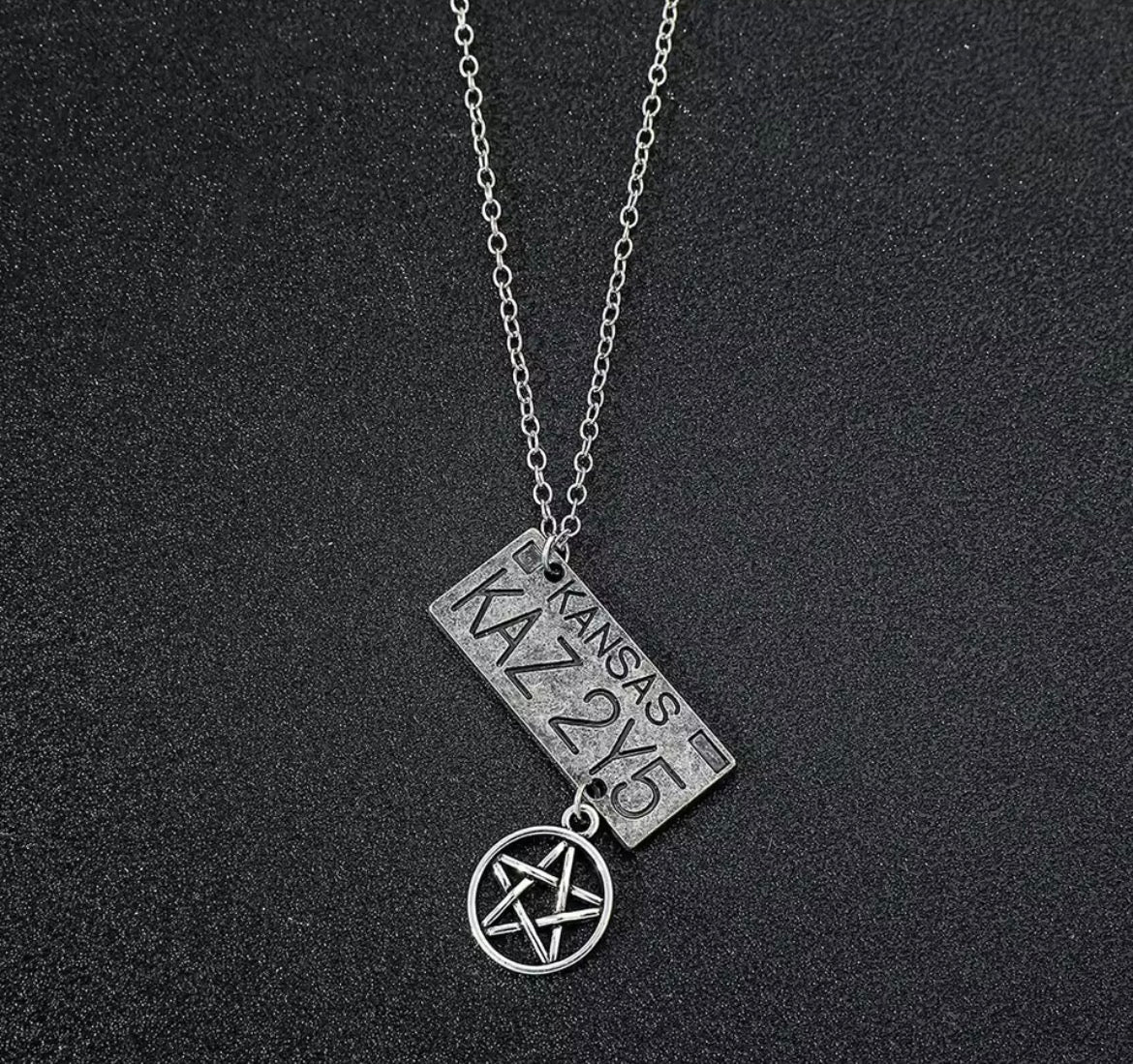 Supernatural Dean Winchester Kansas License Plate Pendant Necklace