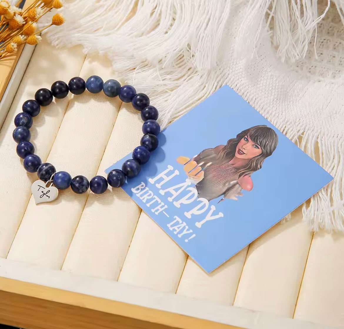 Taylor Boncuklu Bileklik - Taylor Beaded Bracelet with Heart Charm