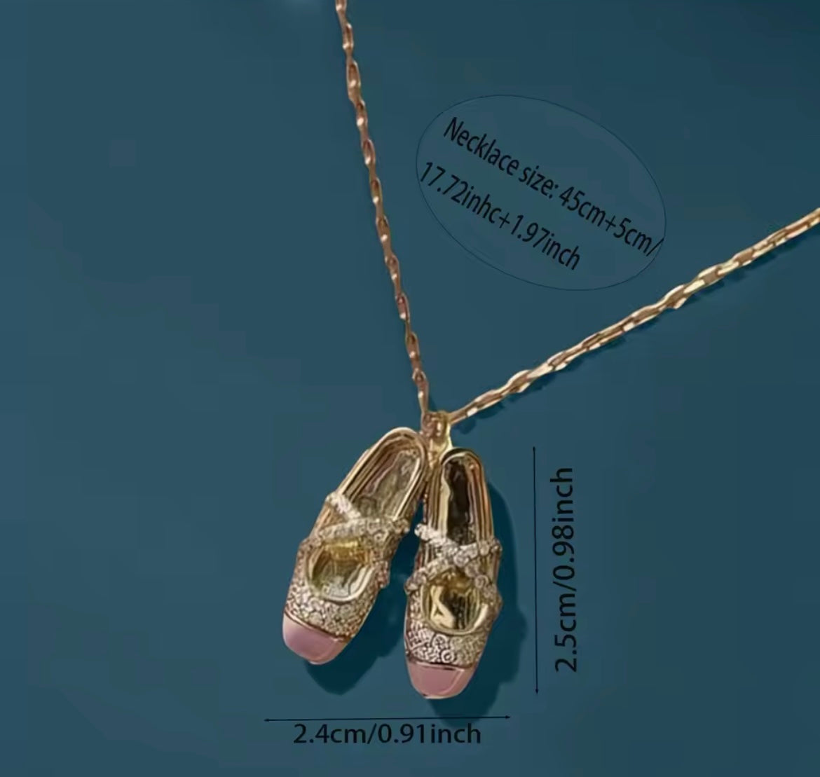 Pink Ballet Slipper Necklace | Pembe Bale Patik Kolye