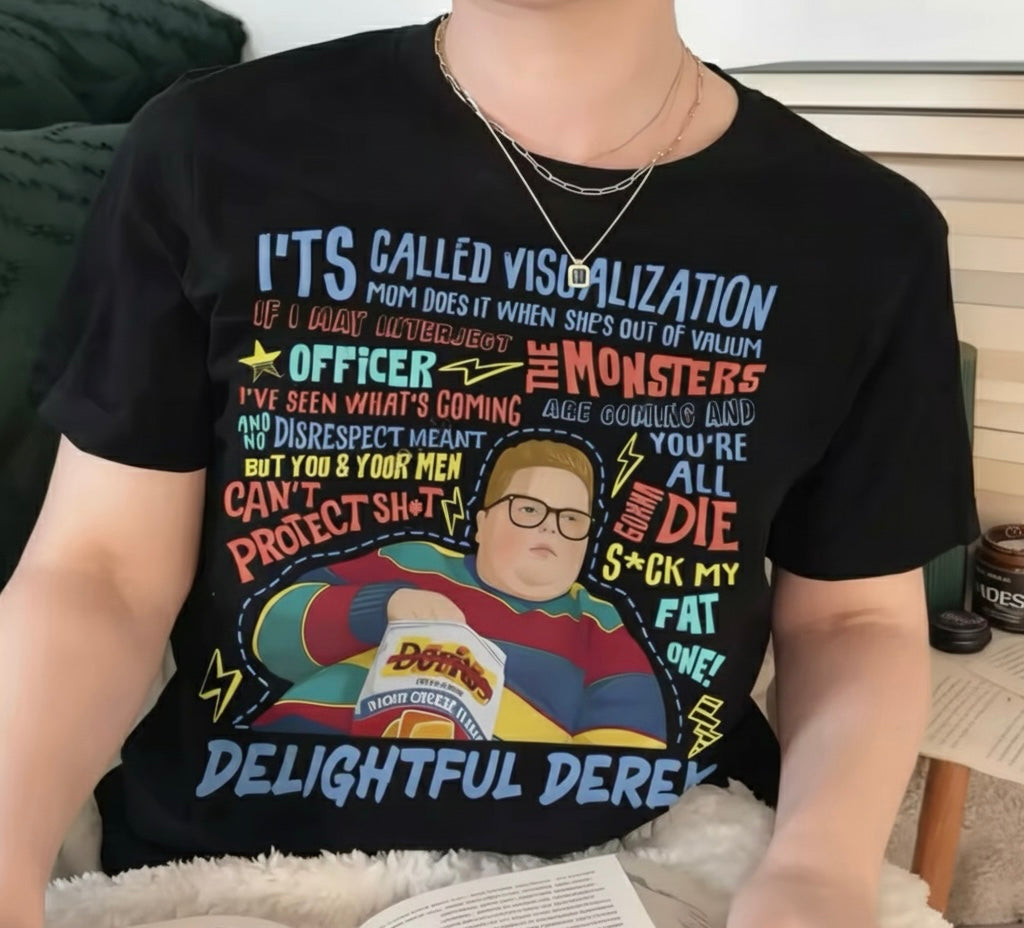 Stranger Things Delightful Derek T-shirt | Stranger Things 5 Delightful Derek Tişört