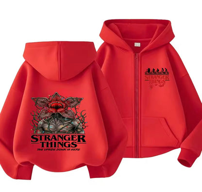 Stranger Things Upside Down Demogorgon Zip-Up Hoodie | Stranger Things Upside Down Demogorgon Fermuarlı Hırka