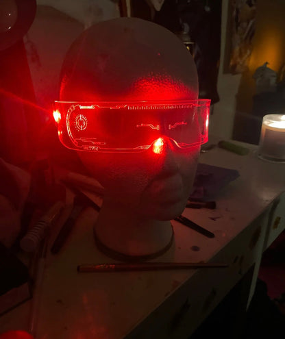 Led Işıklı Vintage Techno Gözlük