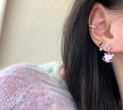Pembe Kristal Küpe