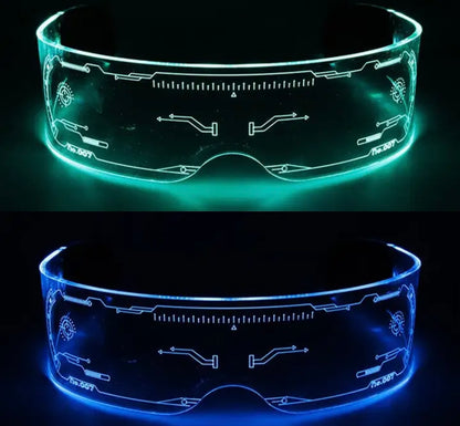 Led Işıklı Vintage Techno Gözlük