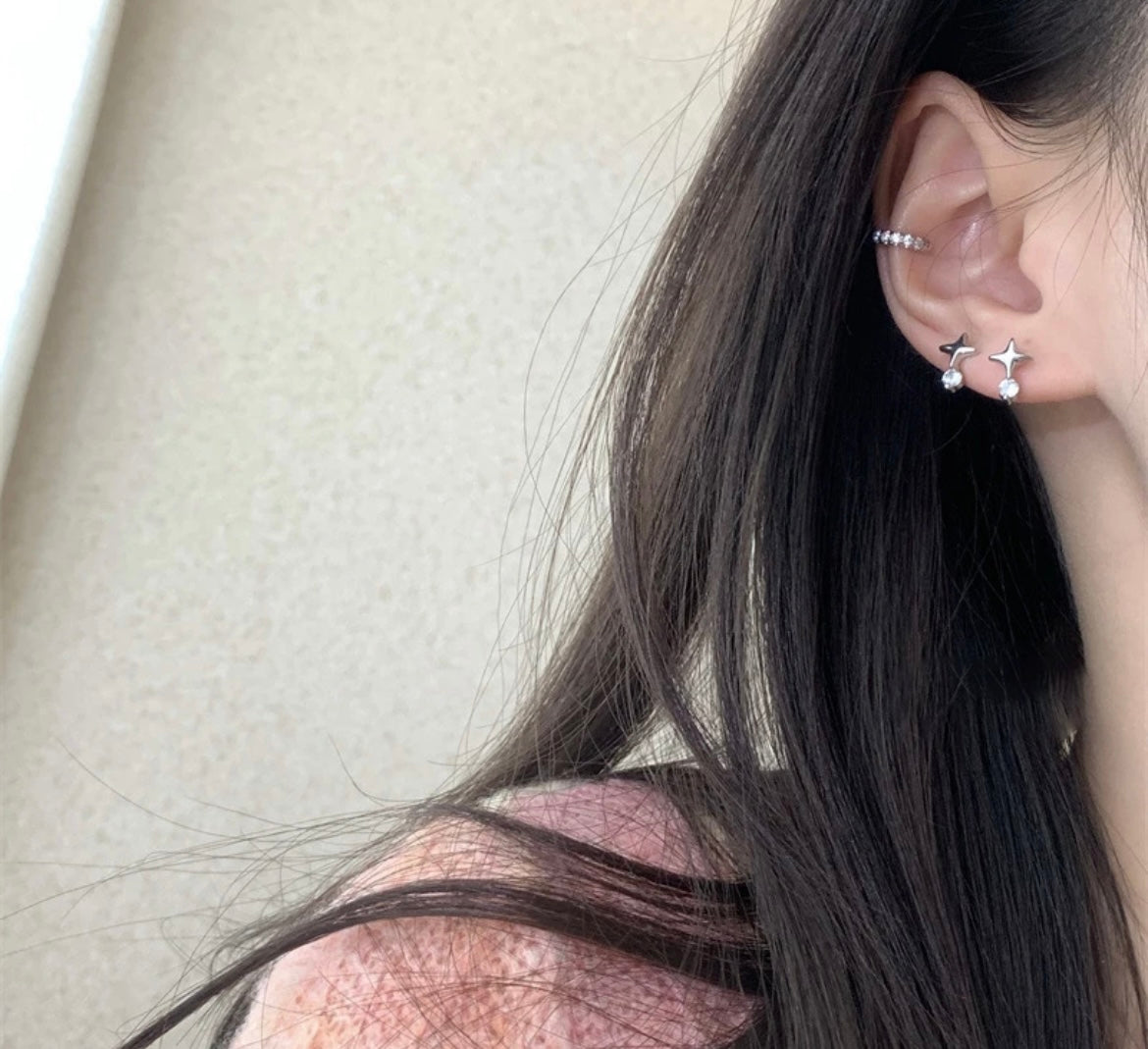 Pembe Kristal Küpe
